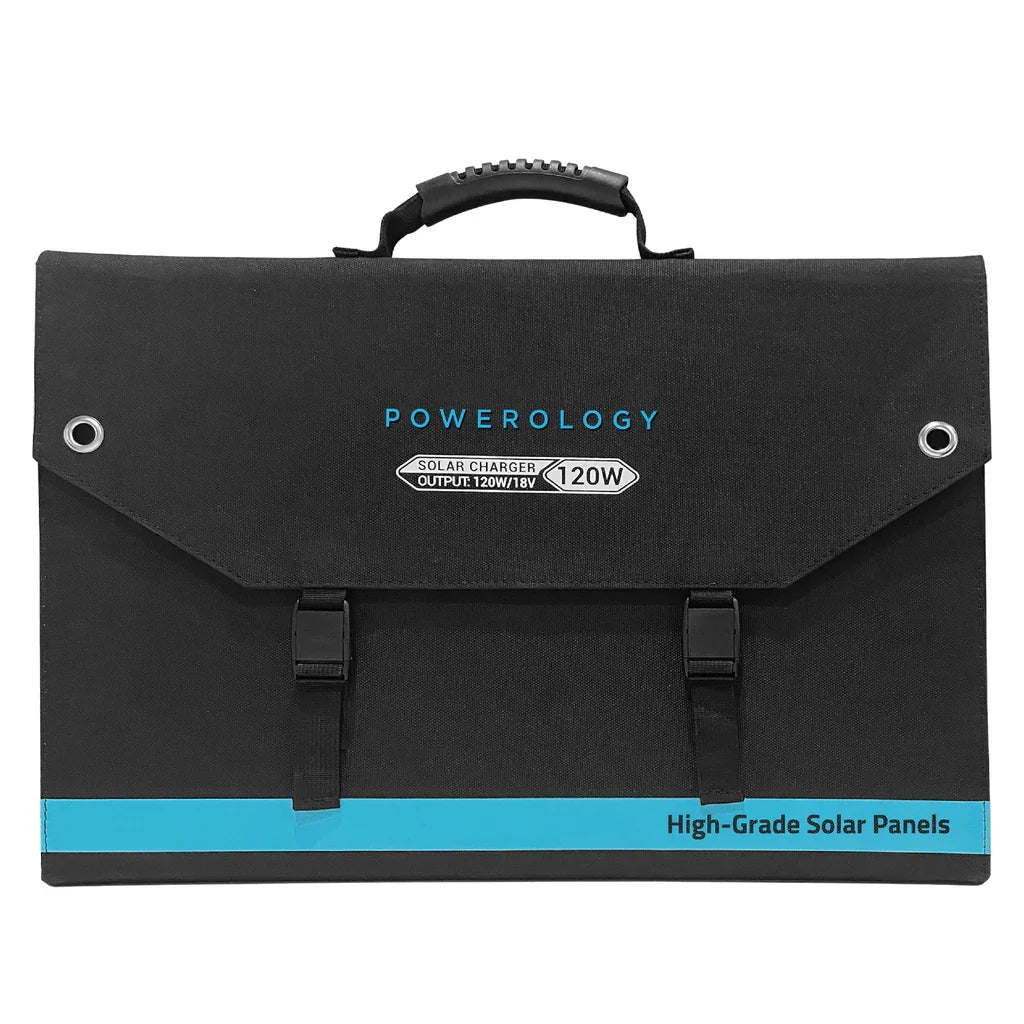 Powerology 120W Universal Foldable Solar Panel - Tashqila Powerology 120W Universal Foldable Solar Panel - Tashqila